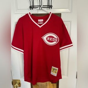 ($130 MSRP) Men’s Barry Larkin Mitchell & Ness Cooperstown Jersey Men’s Size M